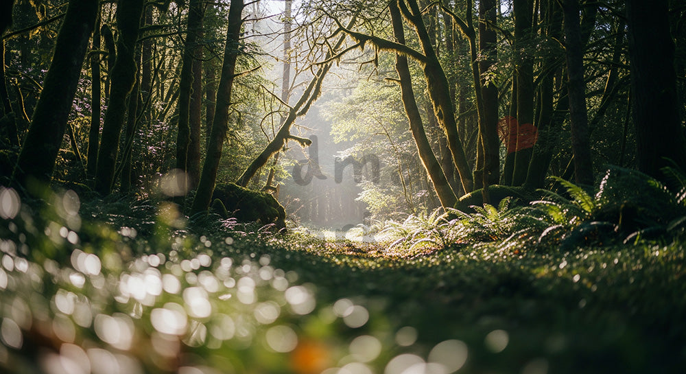 フリー素材 無料 写真｜奥行きのある森背景（明るめ）
