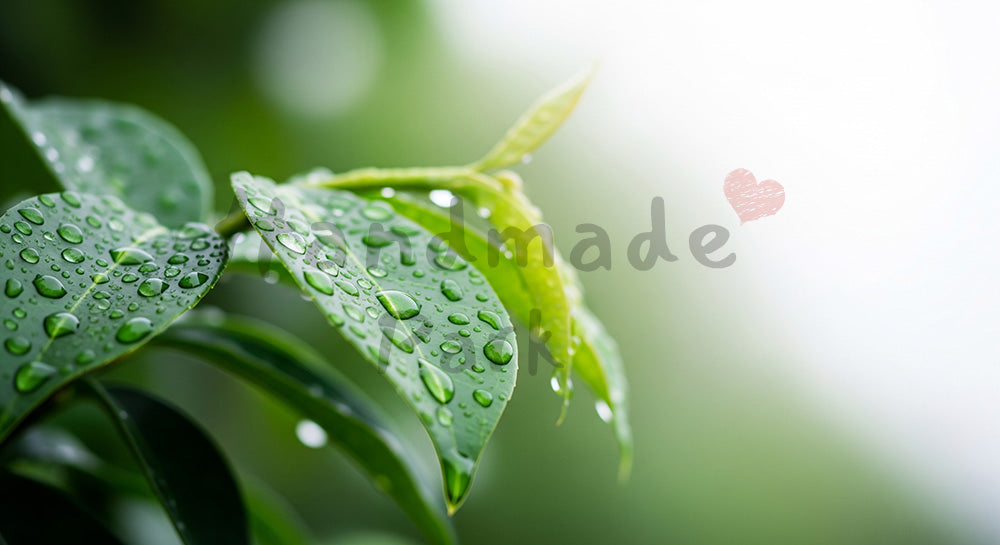 フリー素材 無料 写真｜SDGsを連想させる雨上がりの葉と水滴バックグラウンド 清潔感と空きスペース