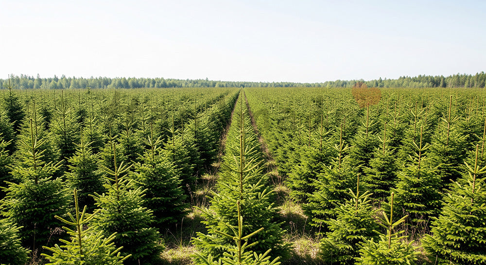 フリー素材 無料 写真｜SDGsの森林管理を想起する整った若い森背景 スペースあり