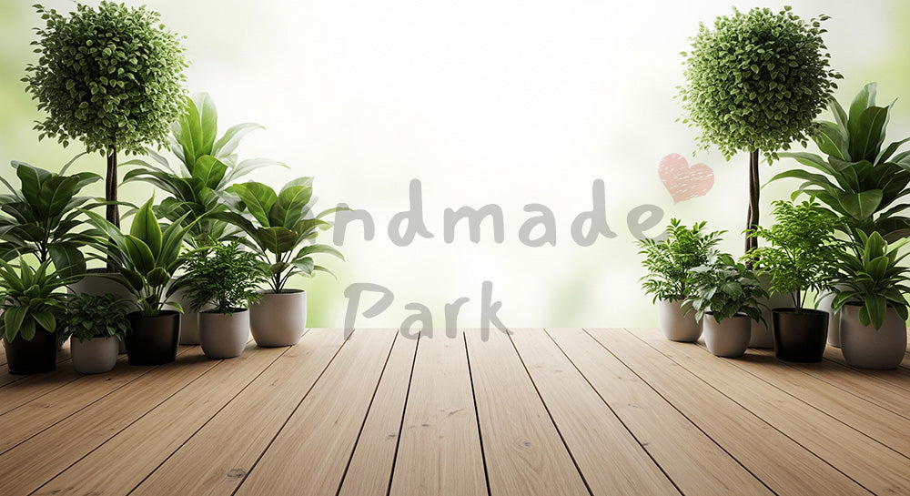 フリー素材 無料 写真｜SDGsに合う観葉植物と木のあるナチュラル背景 文字入れスペース