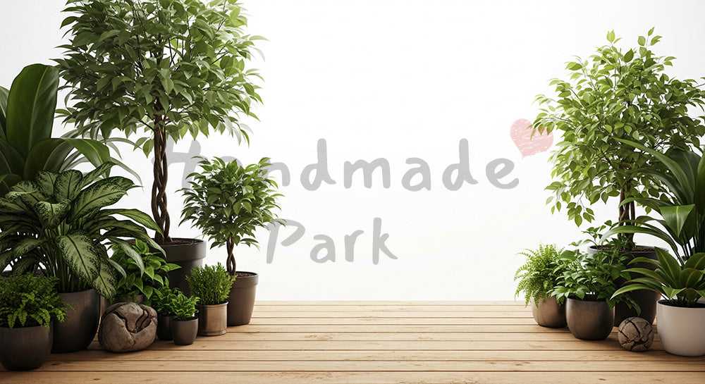 フリー素材 無料 写真｜SDGsに合う観葉植物と木のあるナチュラルバックグラウンド 文字入れ空きスペース