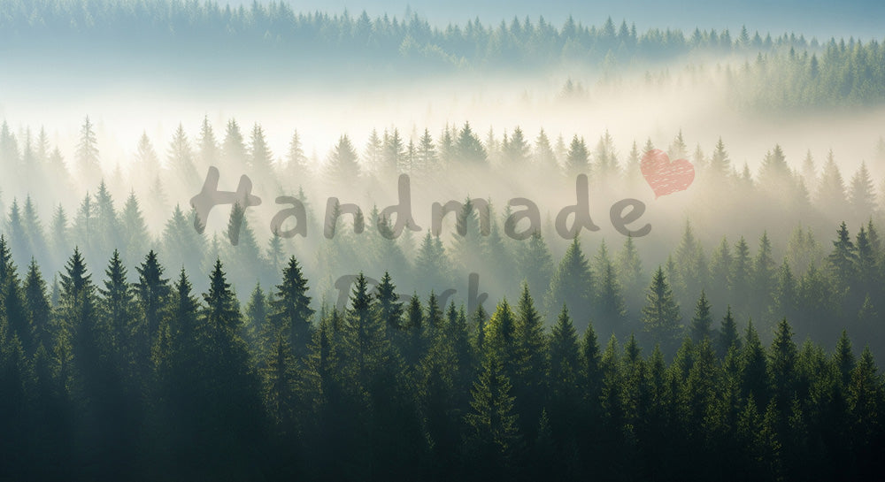 フリー素材 無料 写真｜SDGsのクリーンな未来を想起する明るい霧の森バックグラウンド 空きスペースあり