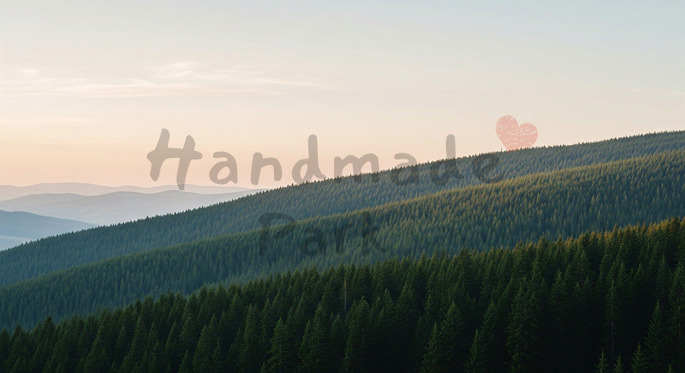 フリー素材 無料 写真｜SDGs向け森林の斜面と淡い空のバックグラウンド 大きな空きスペースでデザインに最適