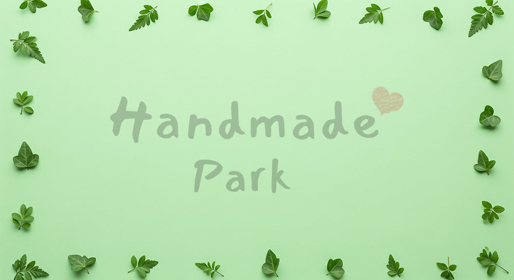 フリー素材 無料 写真｜単色グリーンに点描リーフフレーム、中央コピー用スペース