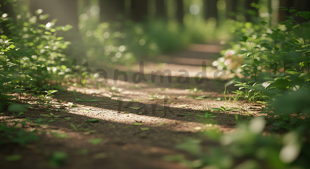 フリー素材 無料 写真｜中央余白のある上品で控えめな光の粒の木漏れ日背景