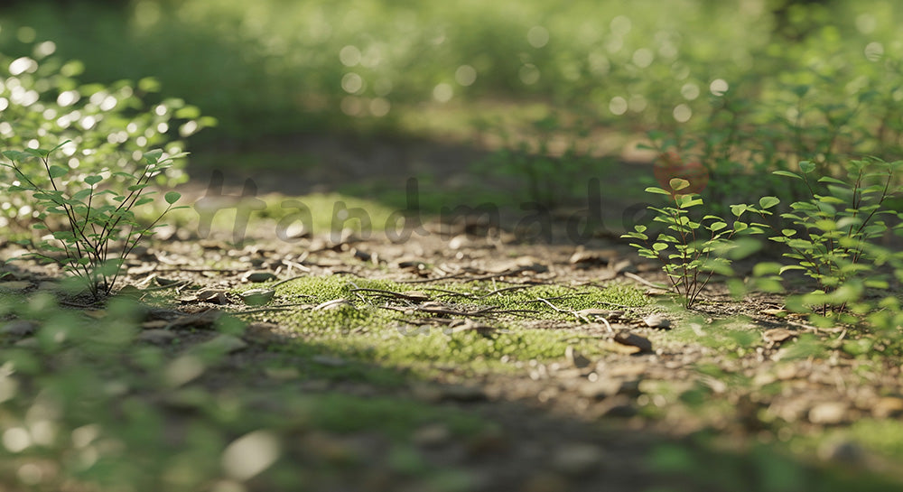 フリー素材 無料 写真｜上品で控えめな光の粒の木漏れ日背景、中央余白