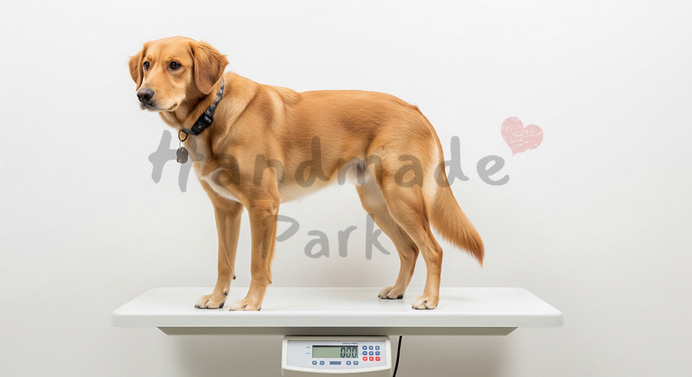 フリー素材 無料 写真｜ペットヘルスケアがある動物病院の体重測定をする犬｜トップページのビジュアルに