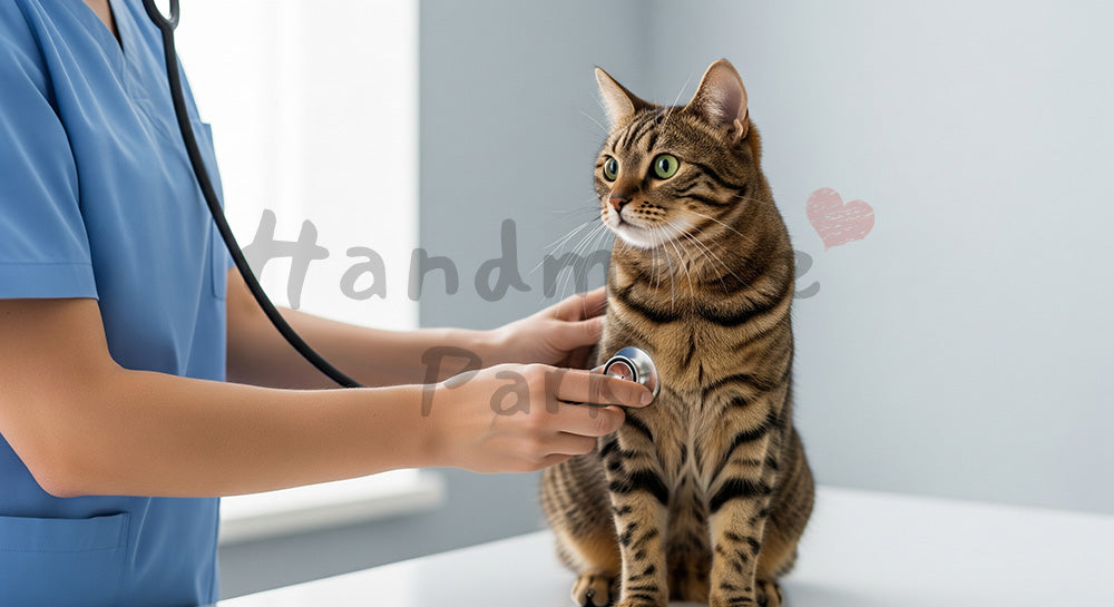 フリー素材 無料 写真｜聴診器で猫の健康診断｜明るいトーンで使える