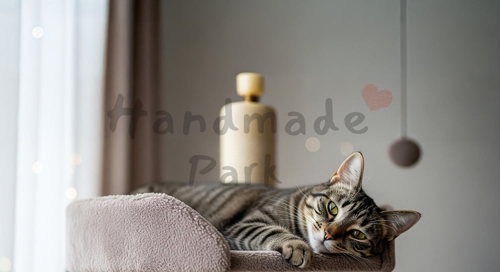 フリー素材 無料 写真｜キャットタワーがあるキャットタワーの猫｜シンプルな背景として