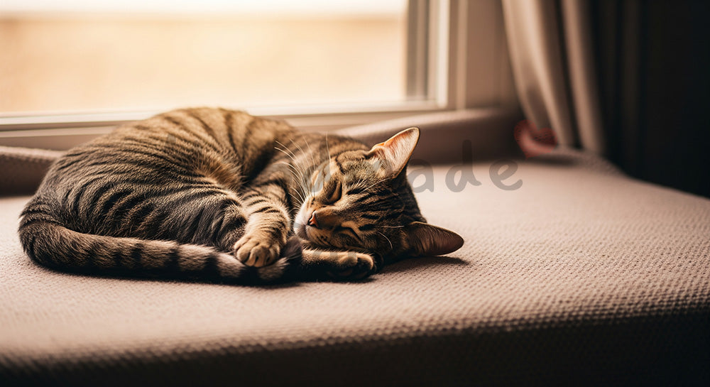 フリー素材 無料 写真｜毛布の上で丸くなる猫、サムネイル作成に便利