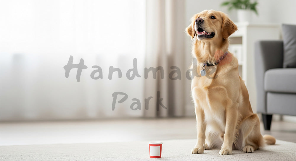 フリー素材 無料 写真｜トップページのビジュアルにに使えるおやつでトレーニングする犬 しつけの前向きイメージと余白