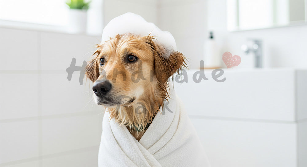 フリー素材 無料 写真｜犬のフリー素材｜シャンプー後を添えたシンプルな背景として