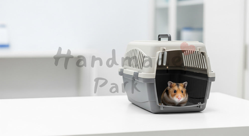 フリー素材 無料 写真｜動物病院で検診を待つハムスターの写真｜清潔感あるビジュアルに