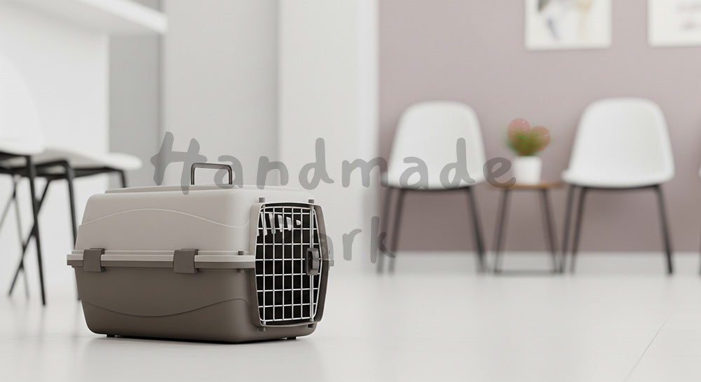 フリー素材 無料 写真｜動物病院の待合でケアを受けるモルモット、文字入れしやすい余白
