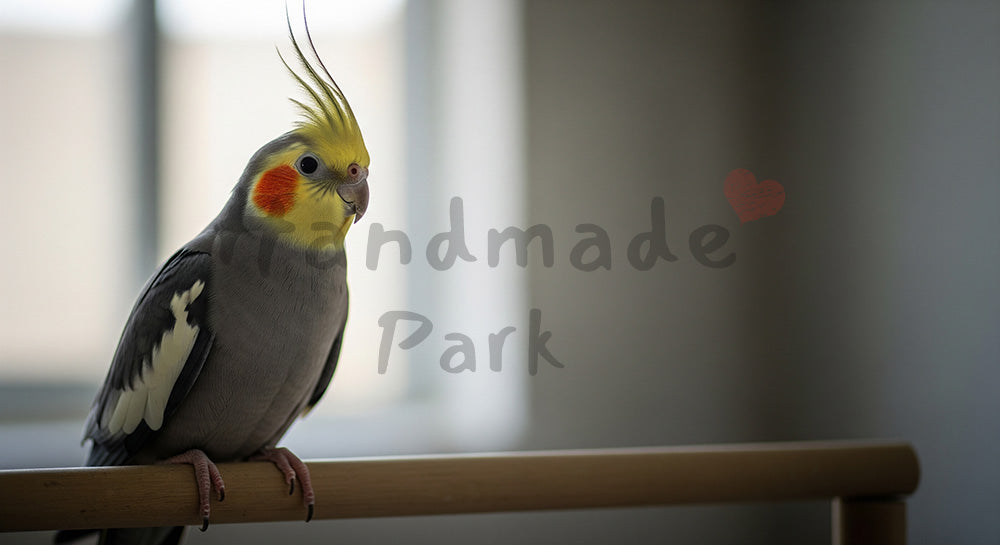 フリー素材 無料 写真｜オカメインコの室内ポートレート｜バナー背景に合わせやすい