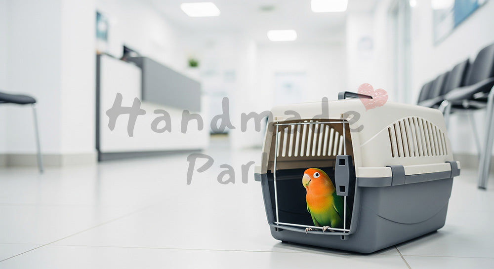 フリー素材 無料 写真｜やわらかな自然光の動物病院でケアを待つ小鳥｜SNS投稿の背景におすすめ