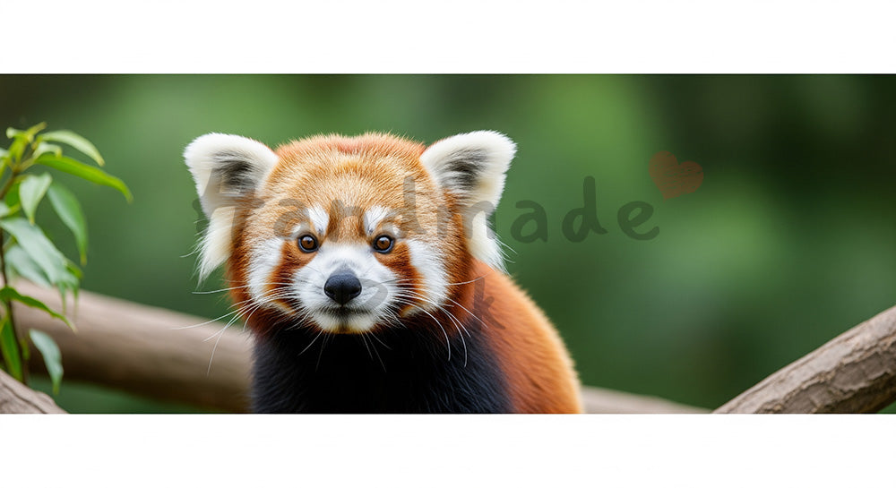フリー素材 無料 写真｜やわらかな自然光の動物園のレッサーパンダの愛らしい横顔｜サムネイル作成に便利