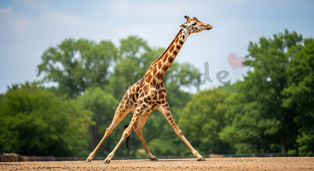 フリー素材 無料 写真｜動物園のキリンが歩く伸びやかな姿、明るいトーンで使える