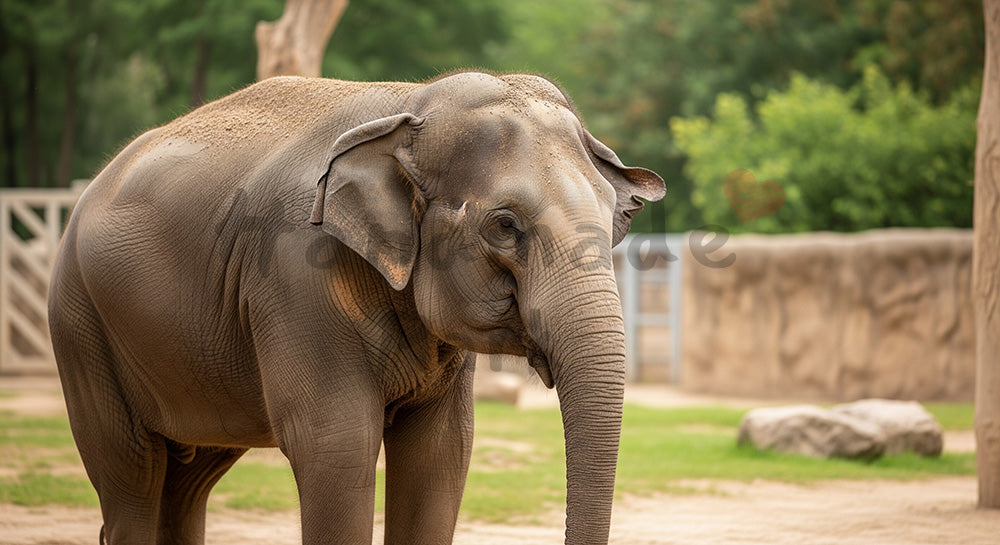 フリー素材 無料 写真｜動物園のアジアゾウの穏やかな佇まいの写真｜ブログのアイキャッチ向き