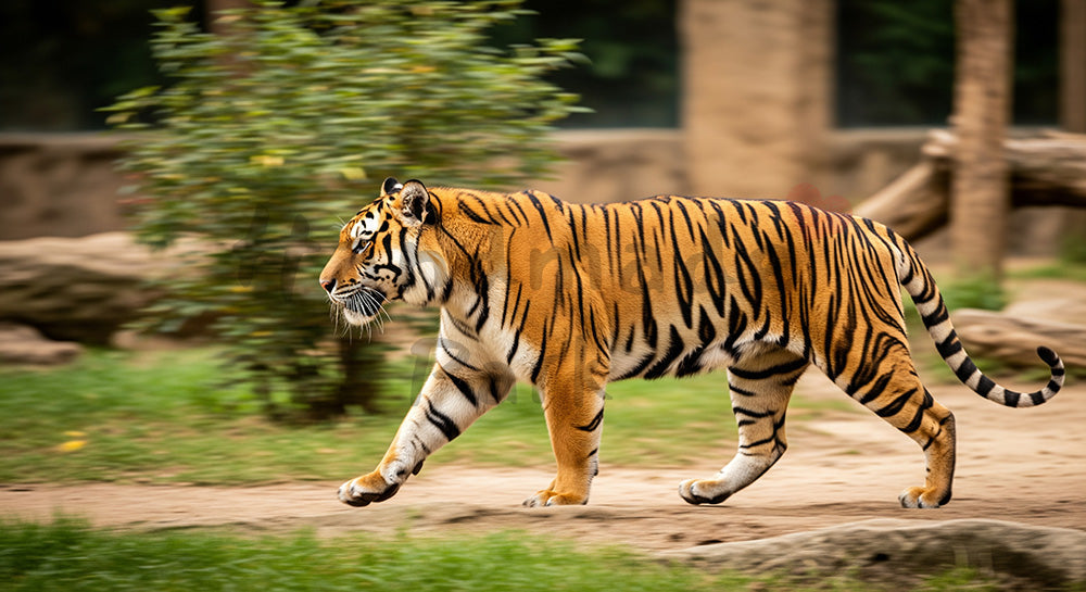 フリー素材 無料 写真｜ビジュアルがある動物園のトラの迫力ある歩く姿｜保険・医療のイメージに