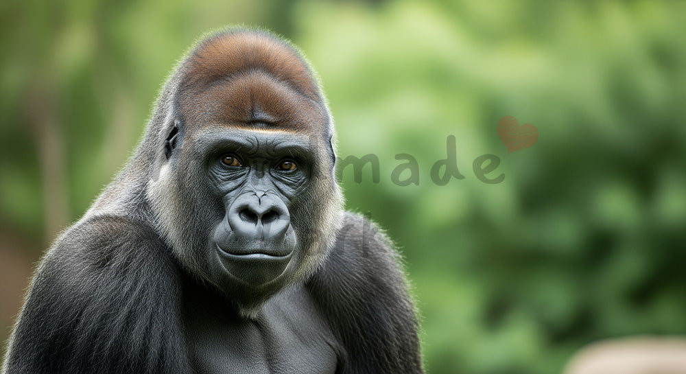 フリー素材 無料 写真｜動物園のゴリラの静かなまなざし、シンプルな背景として