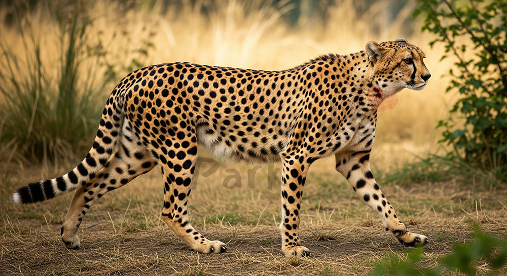 フリー素材 無料 写真｜コピースペースを活かせるに使える動物園のチーターのしなやかな体つき