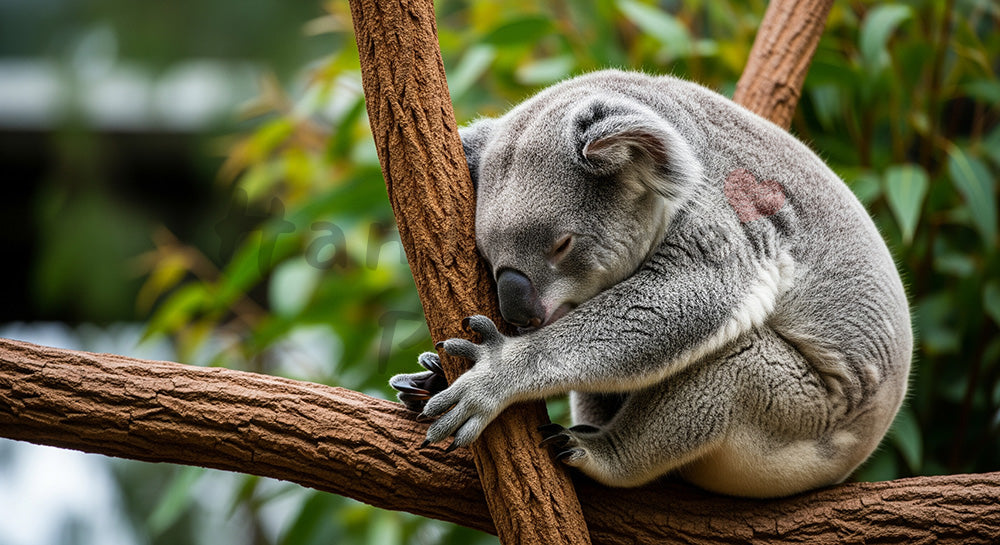 フリー素材 無料 写真｜動物園のコアラが木の枝で休む癒しの写真の写真｜チラシ・ポスターにも活躍