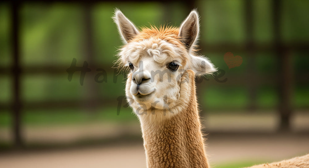 フリー素材 無料 写真｜動物園のアルパカのふわふわポートレートの写真｜バナー背景に合わせやすい