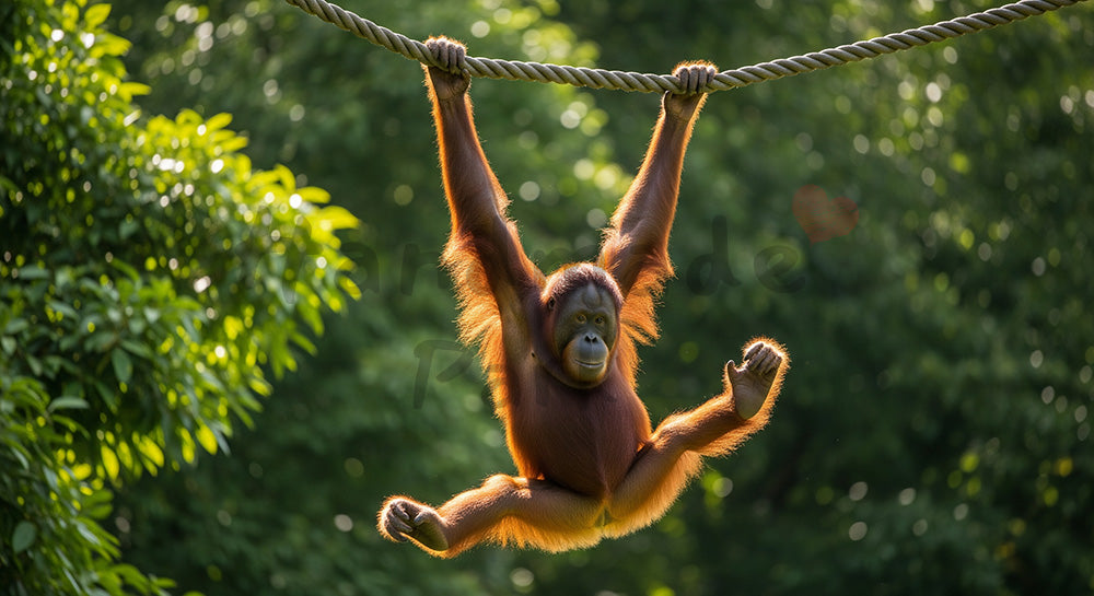 フリー素材 無料 写真｜動物園のオランウータンの自然な動き、トップページのビジュアルに