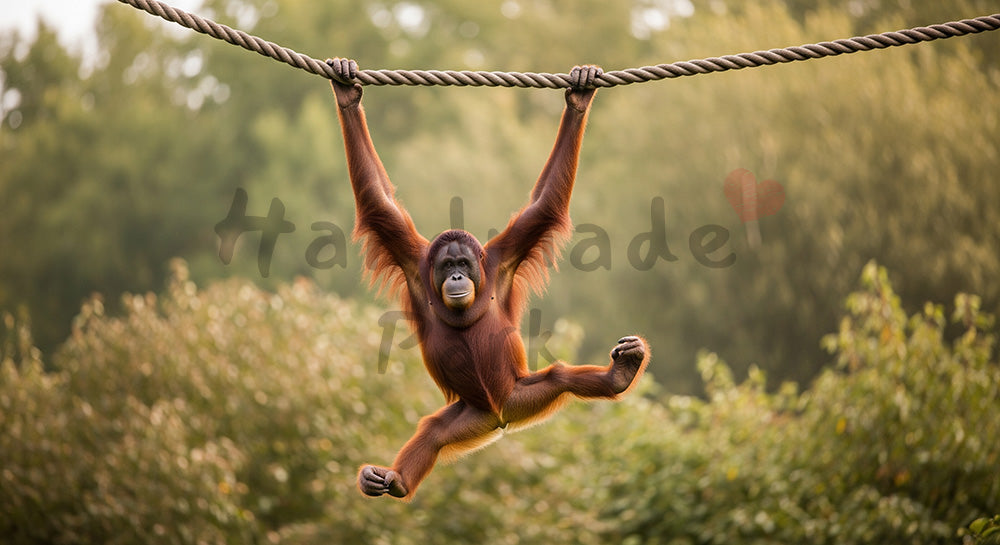 フリー素材 無料 写真｜動物園のオランウータンの自然な動き｜資料スライドの背景に便利