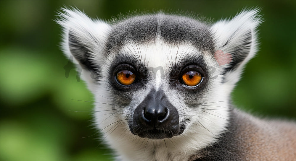 フリー素材 無料 写真｜動物園のワオキツネザルの印象的な瞳｜資料スライドの背景に便利