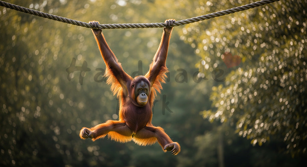 フリー素材 無料 写真｜動物園のオランウータンの自然な動き｜バナー背景に合わせやすい