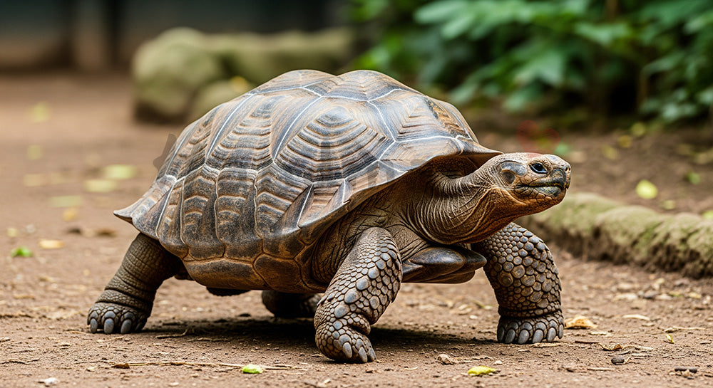 フリー素材 無料 写真｜動物園のゾウガメがゆっくり歩く落ち着いた写真｜EC商品ページの挿絵に