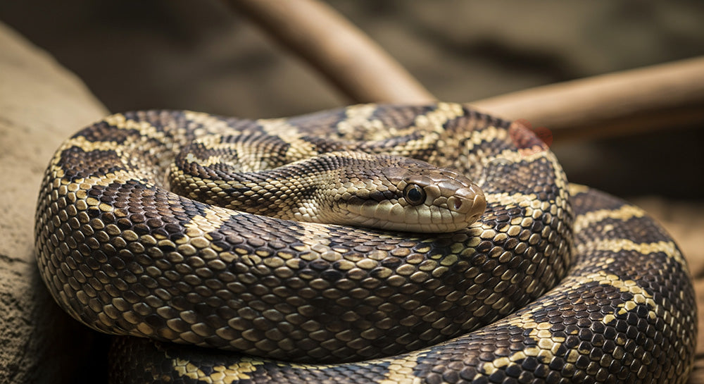 フリー素材 無料 写真｜動物園のヘビの質感が分かるクローズアップ、トップページのビジュアルに