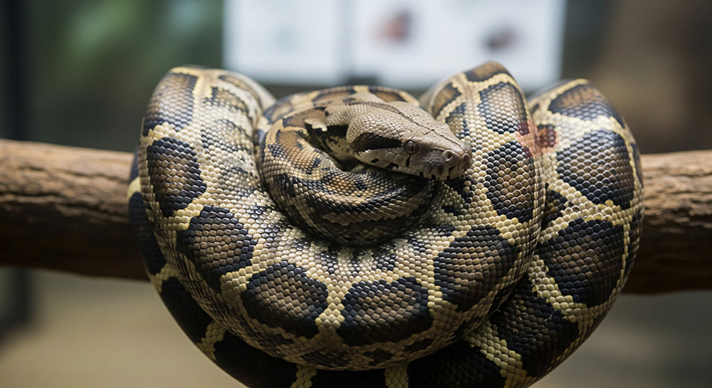 フリー素材 無料 写真｜動物園のヘビの質感が分かるクローズアップ｜サムネイル作成に便利 ロゴ・文字なし