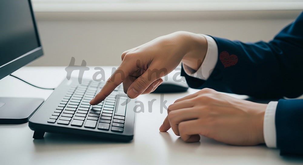 フリー素材 無料 写真｜日本人の手元 指差し確認とPC作業 余白｜ブログやコラムの差し込みに使いやすい