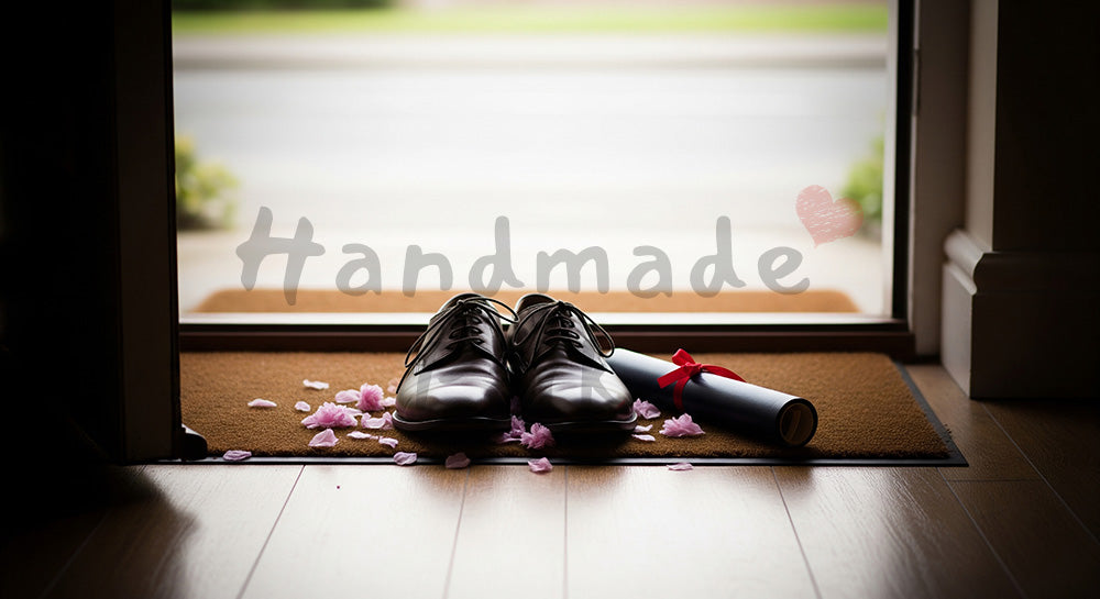 フリー素材 無料 写真|卒業式当日の朝 ローファーと桜の花びら|SNS投稿のアイキャッチ向け