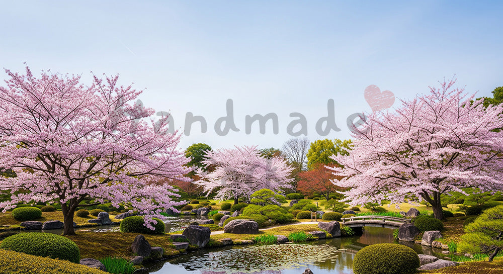 フリー素材 無料 写真｜庭に咲く桜の木春の余白背景｜作品紹介に使えるナチュラルな画像