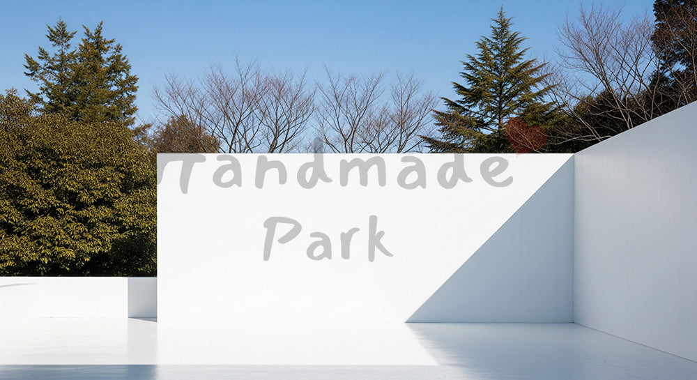 フリー素材 無料 写真｜常緑樹と明るい壁面余白文字入れ向き｜SNS投稿に使えるナチュラルな画像
