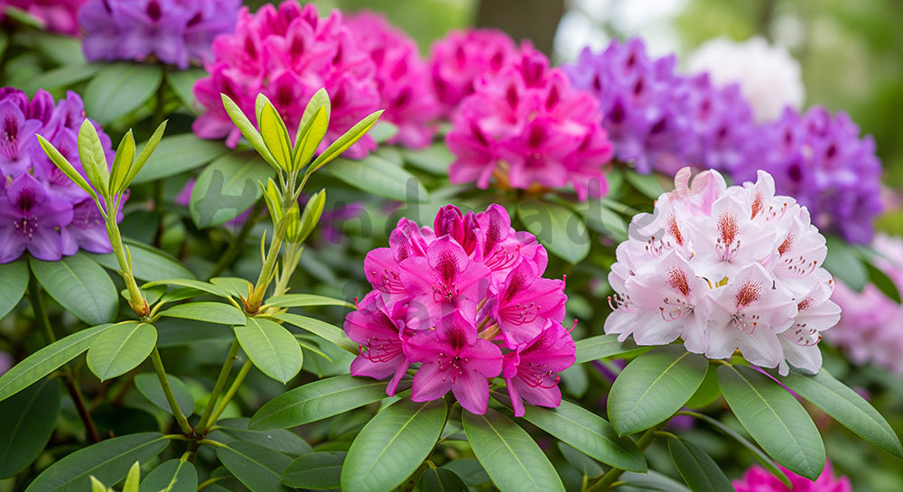 フリー素材 無料 写真｜シャクナゲの花春の華やか余白背景｜商品ページに使えるナチュラルな画像