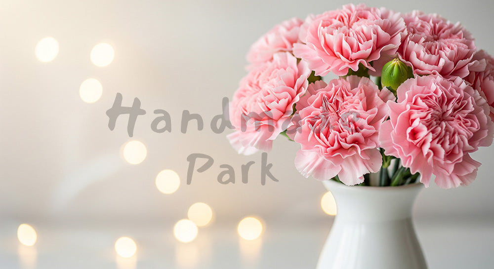 フリー素材 無料 写真｜母の日 温かい 花瓶の花とやさしい玉ボケ背景｜SNS投稿のアイキャッチ向け