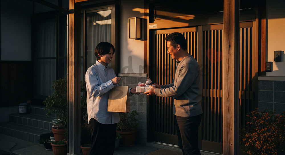 フリー素材 無料 写真|父の日 帰省の手土産とギフト|メッセージ画像に合わせやすい