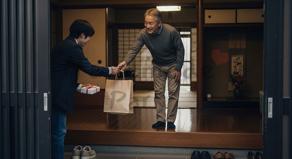 フリー素材 無料 写真｜父の日 帰省の手土産とギフト｜プレゼント特集の見出しに