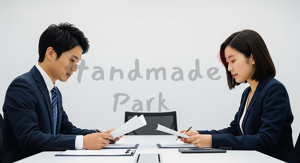 フリー素材 無料 写真|採用向け 日本の商談で交渉する日本人営業と顧客の真剣なビジネス写真|SNS投稿のアイキャッチ画像向け