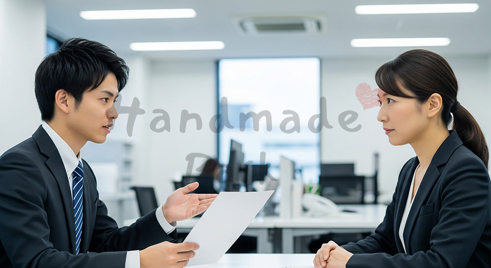 フリー素材 無料 写真|採用・育成向け 日本の営業が提案ロープレで練習する成長が伝わる写真|LP・バナーに使いやすい