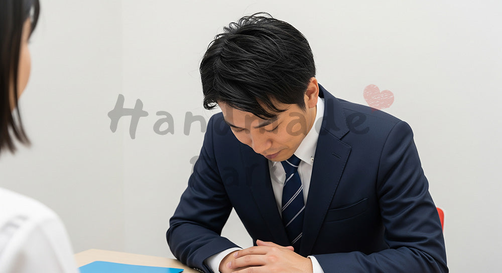 フリー素材 無料 写真｜提案前の傾聴を表現 日本人営業が真剣に聞く商談シーン 採用向け写真 シーン｜特集ページの見出しに便利