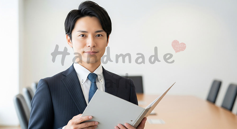フリー素材 無料 写真|採用向け 日本人営業の自信と誠実さが伝わるオフィスプロフィール写真|特集ページの見出しに便利